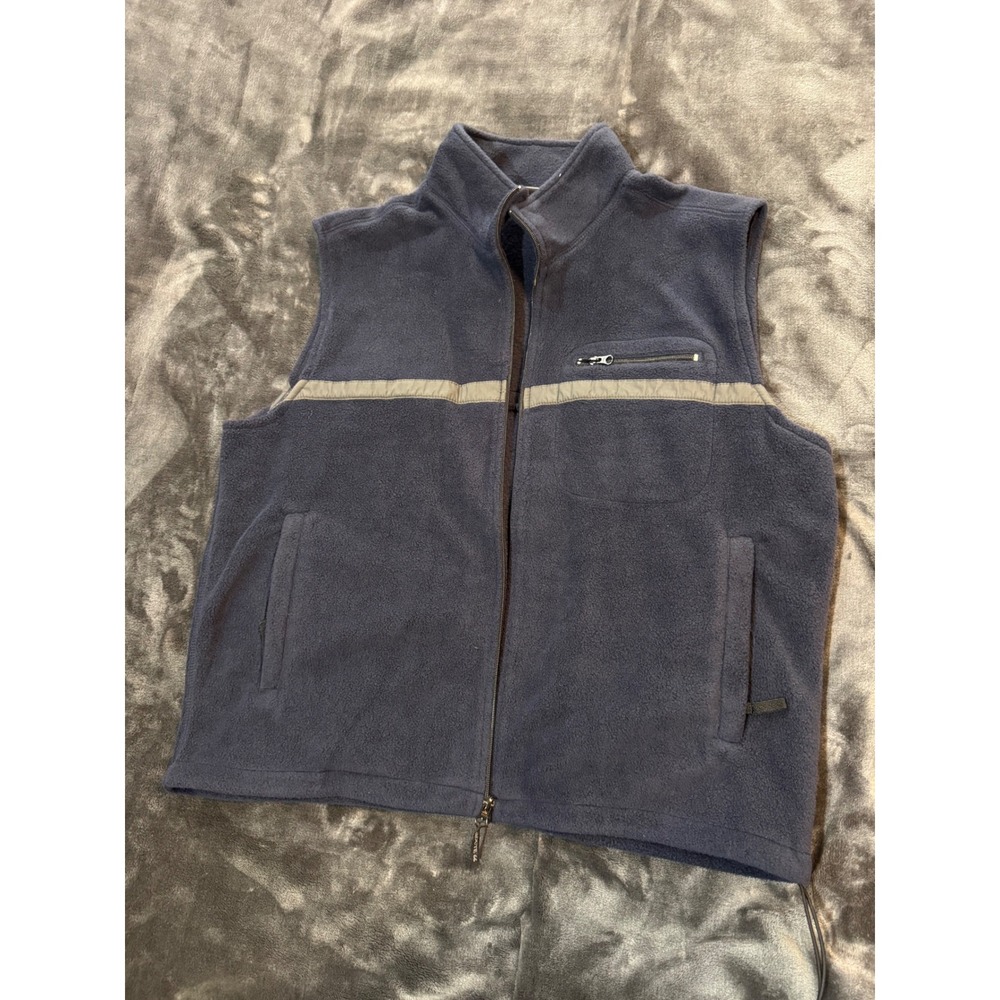 Route 66 Original Clothing Co Fleece Vest Mens XL Blue Full Zip Vintage 90s